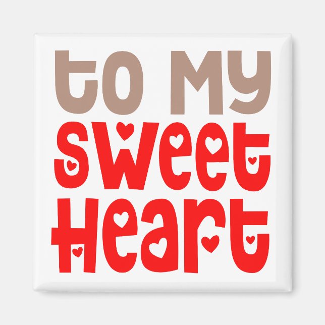 Till mitt lilla Trendig, Heart Red Typography Whit Magnet (Framsidan)