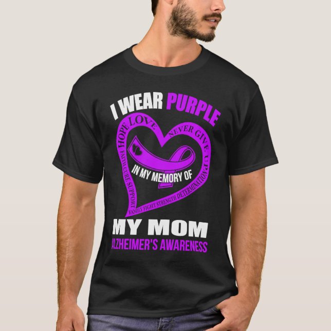 Till mitt minne av mamma ALZHEIMER'S MEDVETENHET T Shirt (Framsida)