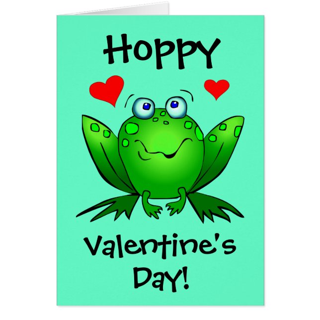 Till mitt prinsessan Hoppy Valentiness Frog Card Hälsningskort (Framsidan)