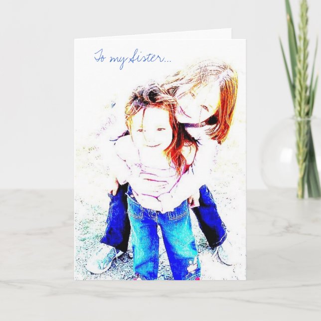 Till mitt systerhälsningkort kort (Framsida)
