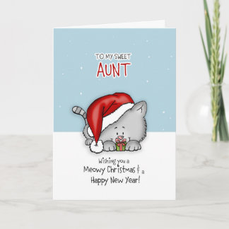Till mitt underbara Moster - Cat Christmascard Helgkort
