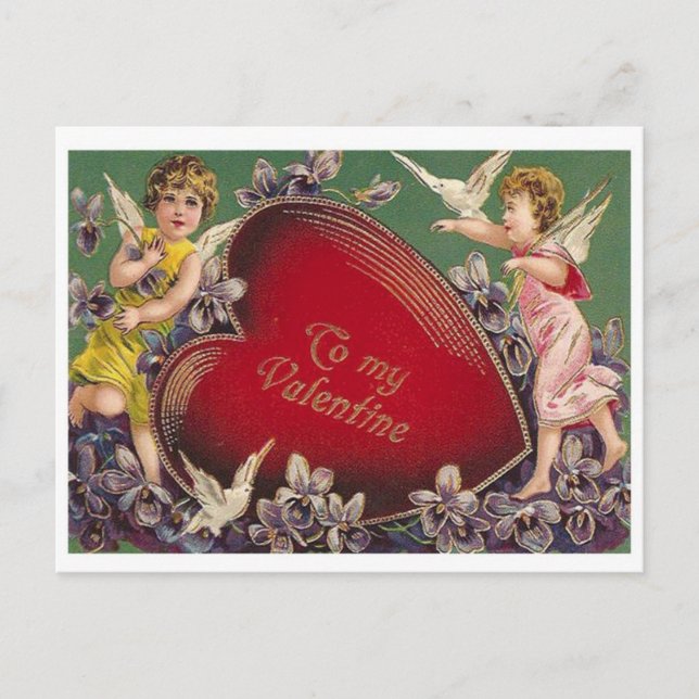 Till mitt Valentine Gamle-Fashioned Valentine-vyko Helg Vykort (Framsida)