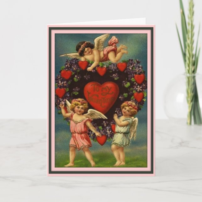 Till mitt Valentine - Vintage Valentine Card Helgkort (Framsida)