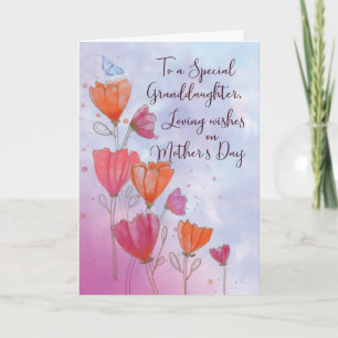 Till mordotter Mors dag Kärlek med Orange Card Kort
