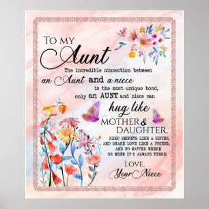 Till Moster från Niece Flower Älskare Gift Poster