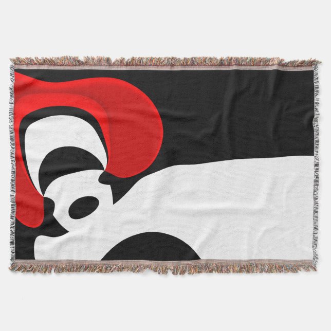 Till Mr. Redd: Abstrakt Svart, Vitt & Rött Filt (Framsidan)