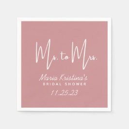 Till Mrs Möhippa Puce Rosa Calligraphy Pappersservett