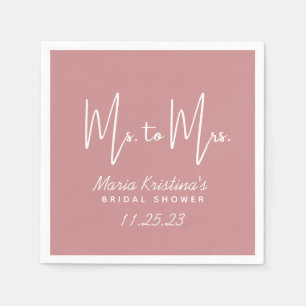 Till Mrs Möhippa Puce Rosa Calligraphy Pappersservett