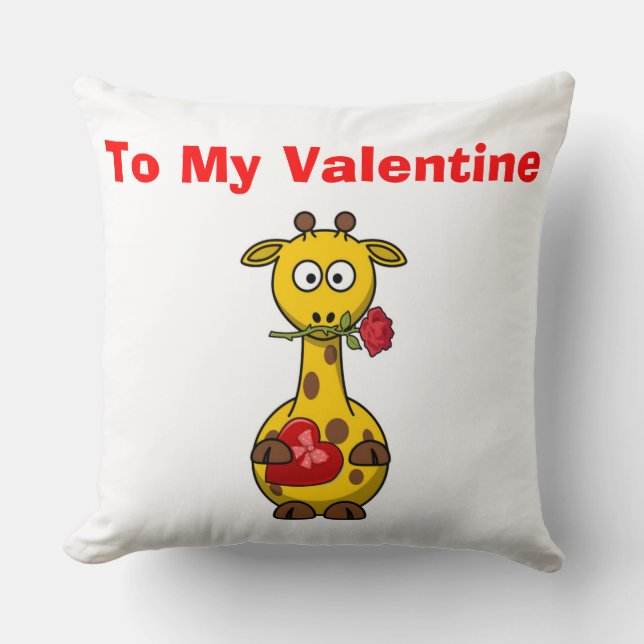 "TILL MY VALENTINE" GIRAFFE KUDDE (Framsida)