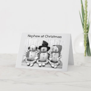 TILL *NEPHEW* VID CHRISTMAS FRÅN CUTE-SNÖGUBBAR HELGKORT