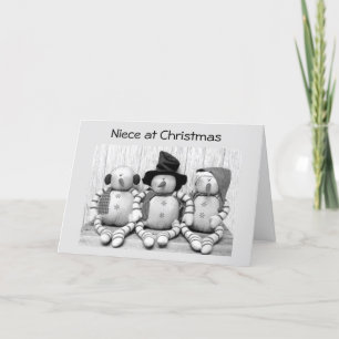 TILL *NIECE* VID CHRISTMAS FRÅN UTE-SNÖGUBBAR HELGKORT
