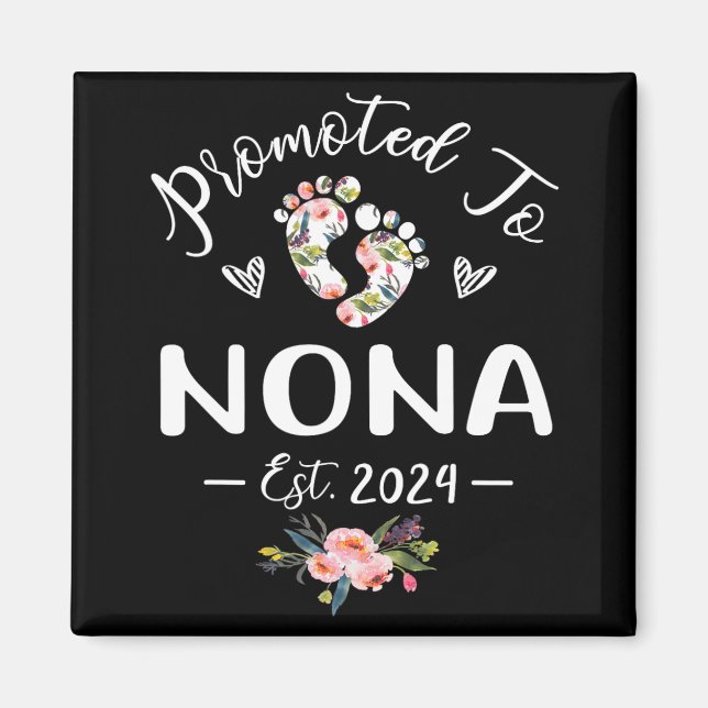 Till Nona Est 2024 Blomma Mors Dag  Magnet (Framsidan)