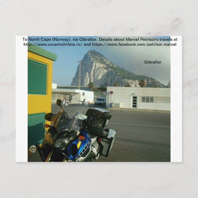 Till norra Kapprovinsen (Norge), via Gibraltar. Vykort (Framsida)