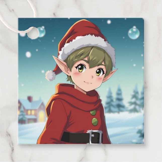 Till och från jul Elf Gåvor Etiketter (Framsida)