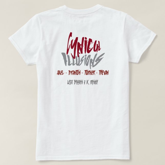 Till och med avfyra t-shirt (Design baksida)