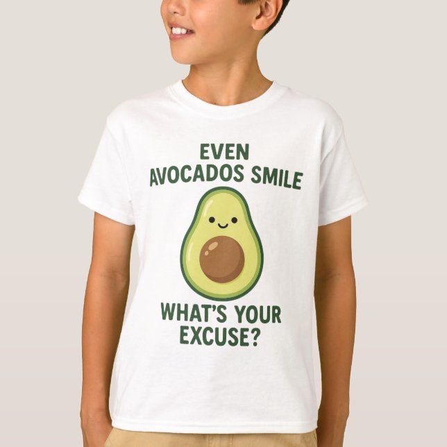 "Till och med Avocados Smile - Funny Philosophical T Shirt (Framsida)