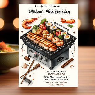 Till och med Chef Bbq Japanska Sushi Hibachi 50:e  Inbjudningar