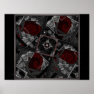 Till och med den tittar Glass Fractalaffischen Poster