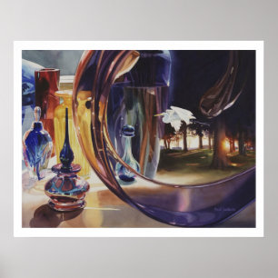 "Till och med den tittar Glass" vattenfärgkonsten Poster