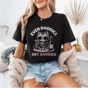 Till och med Elaka Katters Sorgliga Katt Meme Psyk T Shirt