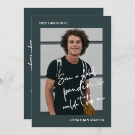 Till och med en pandemi, en fotoblå Studentfest Inbjudningar