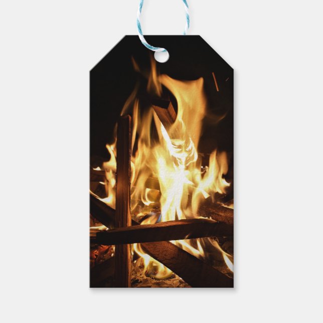Till och med flammar presentetikett (Framsidan)