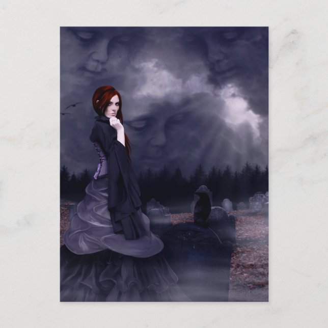 Till och med i dödsvykort vykort (Framsida)