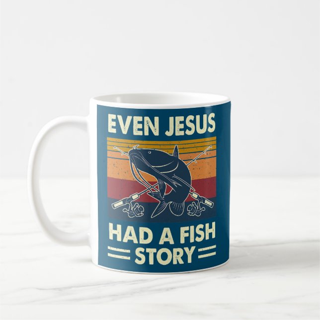 Till och med Jesus hade fisken i en fiskelagisk fi Kaffemugg (Vänster)
