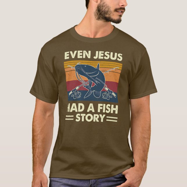 Till och med Jesus hade fisken i en fiskelagisk fi T Shirt (Framsida)