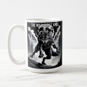 Till och med Måne fruktar min tystnad" - Varg cita Kaffemugg