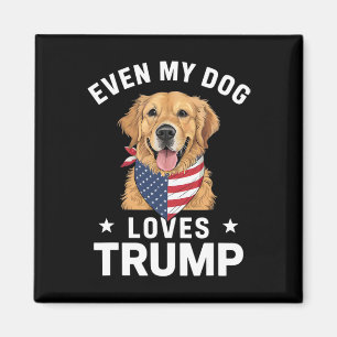 Till och med min Hund Trump USA flagga Bandana Magnet