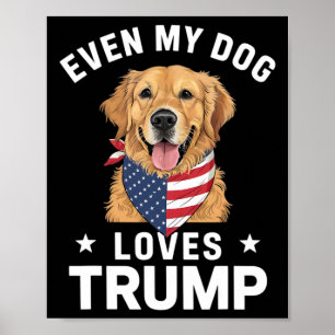 Till och med min Hund Trump USA flagga Bandana Poster