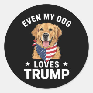 Till och med min Hund Trump USA flagga Bandana Runt Klistermärke