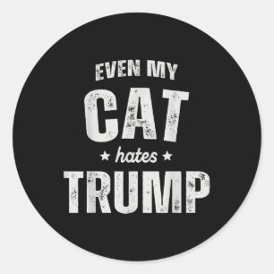 Till och med min katt Hates Trump mot president Do Runt Klistermärke