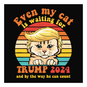 Till och med min katt väntar på Trump 2024 kläder Fototryck