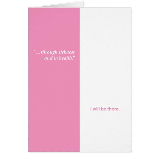 © till och med sjukdom… hälsningskort (Framsidan)