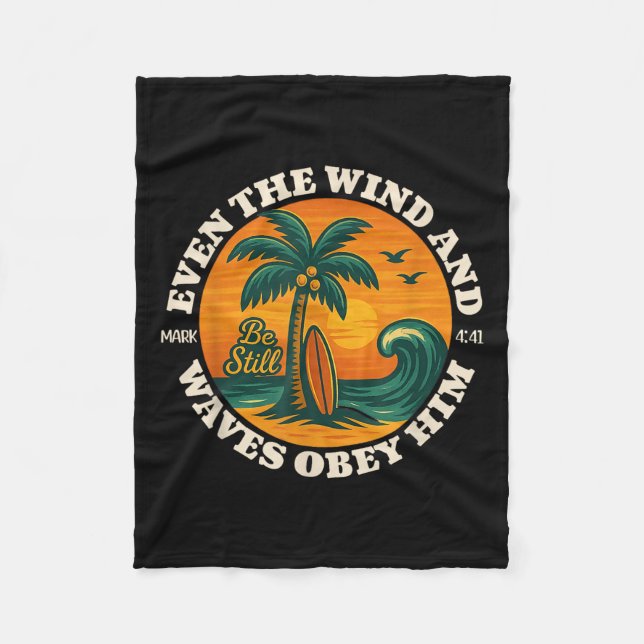 Till och med Vind och Vinkara Handflatan-Surfans b Fleecefilt (Framsidan)