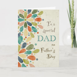 Till pappa på fars dag Färgrik Kort