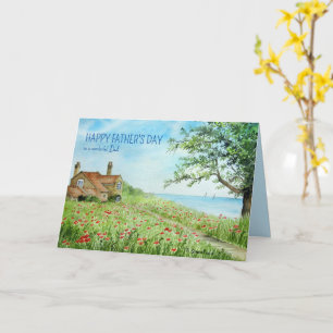 Till pappa på fars dag Poppy Field-målning Kort