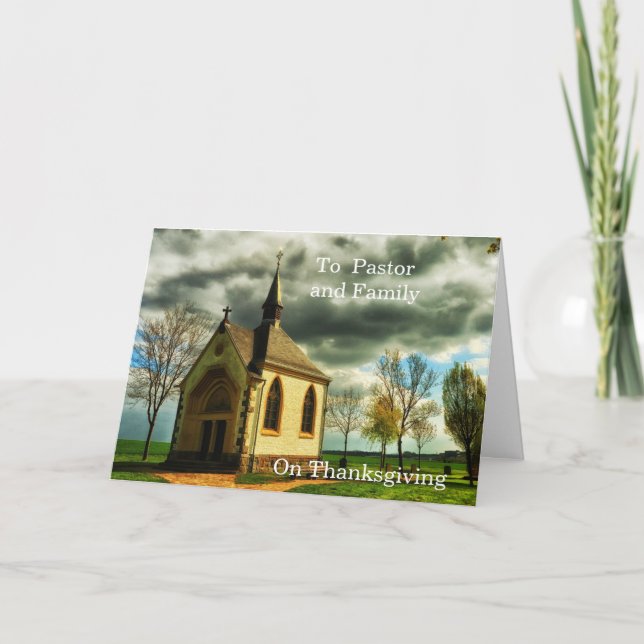 Till pastor och familj på Thanksgiving Helgkort (Framsida)