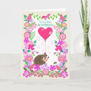 Till Pojkvän Valentine med en söt Igelkott Kort