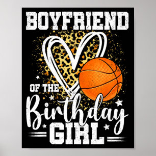 Till Pojkväns Födelsedag Basket Leopard Hjarta Poster