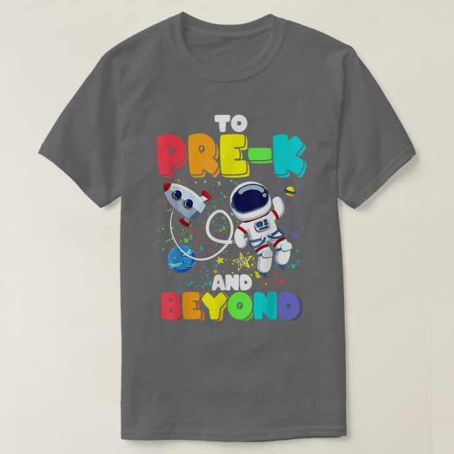 Till PreK och bortom Astronaut Back to school Stud T Shirt (Design framsida)