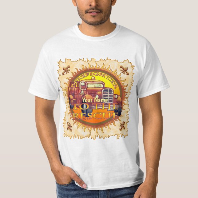 Till Räddning Brandman T-Shirt (Framsida)