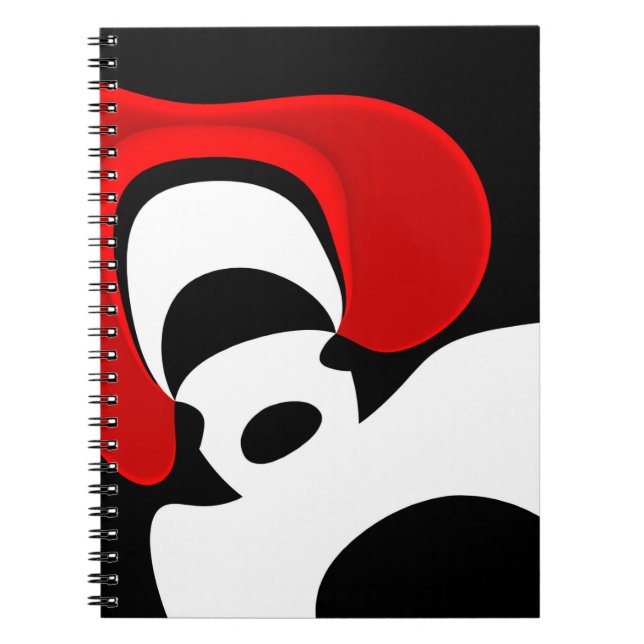 Till Redd: Abstrakt Black, White & Red Anteckningsbok (Framsidan)