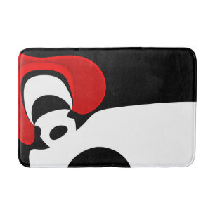 Till Redd: Abstrakt Black, White & Red Badrumsmatta