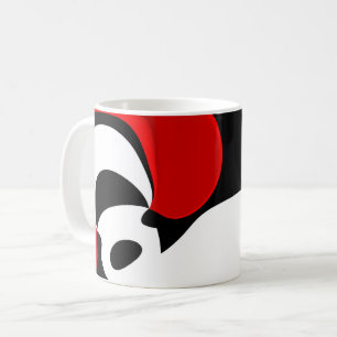 Till Redd: Abstrakt Black, White & Red Kaffemugg