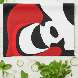 Till Redd: Abstrakt Black, White & Red Kökshandduk