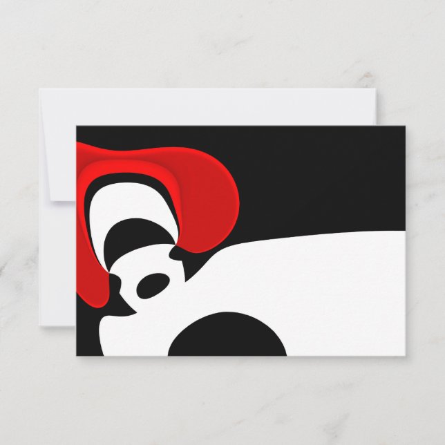 Till Redd: Abstrakt Black, White & Red Kort (Framsida)