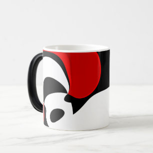 Till Redd: Abstrakt Black, White & Red Magisk Mugg